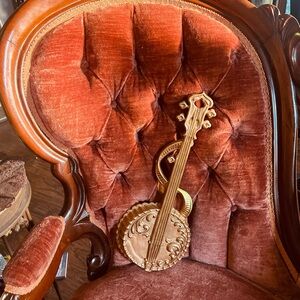 Vintage Sexton Gold Banjo Musical Instrument Victorian Rococo Wall Decor 1976